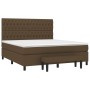 Cama box spring con colchón tela marrón oscuro 180x200 cm de , Camas y somieres - Ref: Foro24-3136856, Precio: 688,93 €, Desc...