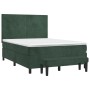 Cama box spring con colchón terciopelo verde oscuro 140x200 cm de , Camas y somieres - Ref: Foro24-3137728, Precio: 587,30 €,...