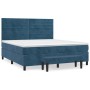 Box spring bed with dark blue velvet mattress 160x200 cm by , Beds and slatted bases - Ref: Foro24-3137915, Price: 608,38 €, ...