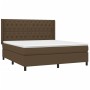 Cama box spring colchón luces LED tela marrón oscuro 160x200cm de , Camas y somieres - Ref: Foro24-3138568, Precio: 622,62 €,...