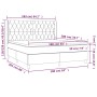 Box spring bed mattress LED lights dark brown fabric 160x200cm by , Beds and slatted bases - Ref: Foro24-3138568, Price: 647,...