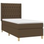 Cama box spring colchón y luces LED tela marrón oscuro 90x200cm de , Camas y somieres - Ref: Foro24-3139088, Precio: 413,59 €...