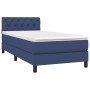 Box spring bed with blue fabric mattress 80x200 cm by , Beds and slatted bases - Ref: Foro24-3140255, Price: 285,99 €, Discou...