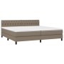 Cama box spring con colchón tela gris taupe 200x200 cm de , Camas y somieres - Ref: Foro24-3140325, Precio: 653,63 €, Descuen...