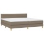 Box spring bed with taupe gray fabric mattress 200x200 cm by , Beds and slatted bases - Ref: Foro24-3140725, Price: 582,18 €,...