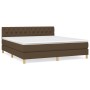 Cama box spring con colchón tela marrón oscuro 160x200 cm de , Camas y somieres - Ref: Foro24-3140868, Precio: 500,25 €, Desc...