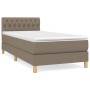 Box spring bed with taupe gray fabric mattress 100x200 cm by , Beds and slatted bases - Ref: Foro24-3140837, Price: 348,09 €,...