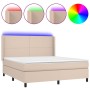 Cama box spring colchón LED cuero sintético capuchino 180x200cm de , Camas y somieres - Ref: Foro24-3139282, Precio: 679,26 €...