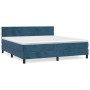 Box spring bed with dark blue velvet mattress 160x200 cm by , Beds and slatted bases - Ref: Foro24-3141375, Price: 489,94 €, ...