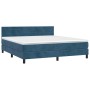 Box spring bed with dark blue velvet mattress 160x200 cm by , Beds and slatted bases - Ref: Foro24-3141375, Price: 489,94 €, ...