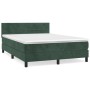 Cama box spring con colchón terciopelo verde oscuro 140x200 cm de , Camas y somieres - Ref: Foro24-3141368, Precio: 385,99 €,...