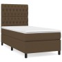 Cama box spring con colchón tela marrón oscuro 90x200 cm de , Camas y somieres - Ref: Foro24-3141988, Precio: 382,90 €, Descu...