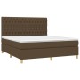 Cama box spring con colchón tela marrón oscuro 180x200 cm de , Camas y somieres - Ref: Foro24-3142596, Precio: 645,49 €, Desc...