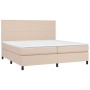 Cama box spring con colchón cuero sintético capuchino 200x200cm de , Camas y somieres - Ref: Foro24-3142748, Precio: 744,65 €...