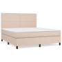 Cama box spring con colchón cuero sintético capuchino 160x200cm de , Camas y somieres - Ref: Foro24-3142736, Precio: 544,50 €...