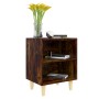 Bedside table solid smoked oak wood legs 40x30x50 cm by vidaXL, Nightstands - Ref: Foro24-813098, Price: 29,71 €, Discount: %