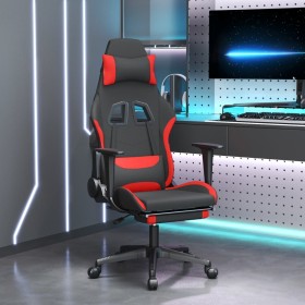 Gaming chair with black and red fabric footrest by , Gaming chairs - Ref: Foro24-3143751, Price: 144,99 €, Discount: %