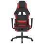 Gaming-Stuhl mit Fußstütze aus schwarzem und rotem Stoff von , Gaming-Stühle - Ref: Foro24-3143751, Preis: 144,99 €, Rabatt: %