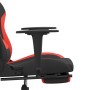 Gaming-Stuhl mit Fußstütze aus schwarzem und rotem Stoff von , Gaming-Stühle - Ref: Foro24-3143751, Preis: 144,99 €, Rabatt: %