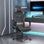 Gaming chair with footrest in black fabric and taupe gray. by , Gaming chairs - Ref: Foro24-3143745, Price: 138,64 €, Discoun...