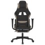 Gaming chair with footrest in black fabric and taupe gray. by , Gaming chairs - Ref: Foro24-3143745, Price: 138,64 €, Discoun...