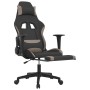 Gaming-Stuhl mit Fußstütze aus schwarzem und taupegrauem Stoff von , Gaming-Stühle - Ref: Foro24-3143745, Preis: 138,64 €, Ra...