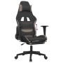 Gaming-Stuhl mit Fußstütze aus schwarzem und taupegrauem Stoff von , Gaming-Stühle - Ref: Foro24-3143745, Preis: 138,64 €, Ra...