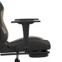 Gaming chair with footrest in black fabric and taupe gray. by , Gaming chairs - Ref: Foro24-3143745, Price: 138,64 €, Discoun...