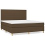 Cama box spring con colchón tela marrón oscuro 180x200 cm de , Camas y somieres - Ref: Foro24-3142196, Precio: 608,80 €, Desc...