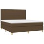 Cama box spring con colchón tela marrón oscuro 180x200 cm de , Camas y somieres - Ref: Foro24-3142196, Precio: 608,80 €, Desc...