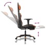 Silla gaming con reposapiés cuero sintético negro naranja de , Sillones para videojuegos - Ref: Foro24-3143705, Precio: 143,9...