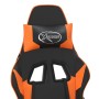 Silla gaming con reposapiés cuero sintético negro naranja de , Sillones para videojuegos - Ref: Foro24-3143705, Precio: 143,9...