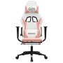 Gaming chair with massage and footrest, white and pink synthetic leather by , Gaming chairs - Ref: Foro24-345466, Price: 132,...