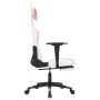 Gaming chair with massage and footrest, white and pink synthetic leather by , Gaming chairs - Ref: Foro24-345466, Price: 132,...