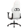 Gaming chair with massage and footrest, white and pink synthetic leather by , Gaming chairs - Ref: Foro24-345466, Price: 132,...