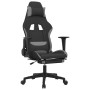 Silla gaming de masaje con reposapiés tela negro y gris claro de , Sillones para videojuegos - Ref: Foro24-345502, Precio: 14...