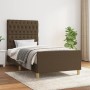 Dark brown fabric bed frame with headboard 90x190 cm by , Beds and slatted bases - Ref: Foro24-3125263, Price: 157,07 €, Disc...