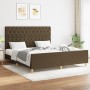 Bed frame with headboard in brown fabric 160x200 cm by , Beds and slatted bases - Ref: Foro24-3125311, Price: 256,67 €, Disco...