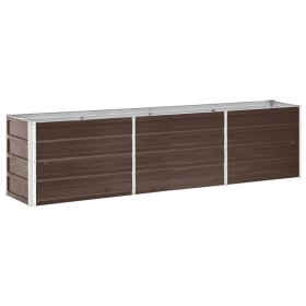 Galvanized steel garden bed in brown, 240x40x45 cm. by , Pots and planters - Ref: Foro24-47046, Price: 51,79 €, Discount: %