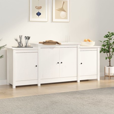 Solid white pine wood sideboard 164x37x68 cm by , Sideboards - Ref: Foro24-821493, Price: 187,63 €, Discount: %