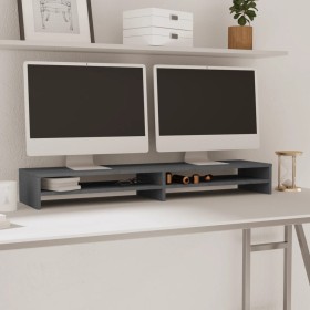 Monitor stand solid gray pine wood 100x24x13 cm by , TV Furniture - Ref: Foro24-813921, Price: 40,99 €, Discount: %