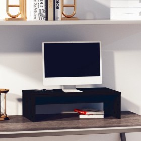 Monitor stand solid black pine wood 50x27x15 cm by , TV Furniture - Ref: Foro24-813928, Price: 28,99 €, Discount: %