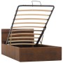 Hydraulic canapé bed with LED brown fabric 100x200 cm by , Beds and slatted bases - Ref: Foro24-285565, Price: 317,99 €, Disc...