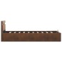 Hydraulic canapé bed with LED brown fabric 100x200 cm by , Beds and slatted bases - Ref: Foro24-285565, Price: 317,99 €, Disc...