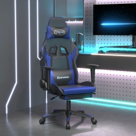 Gaming-Stuhl mit Massage und Fußstütze aus schwarz-blauem Kunstleder von , Gaming-Stühle - Ref: Foro24-345457, Preis: 117,99 ...