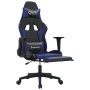 Gaming chair with massage and footrest in black blue synthetic leather by , Gaming chairs - Ref: Foro24-345457, Price: 117,65...