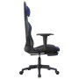 Silla gaming de masaje y reposapiés cuero sintético negro azul de , Sillones para videojuegos - Ref: Foro24-345457, Precio: 1...