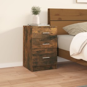 Smoked oak plywood bedside table 40x40x63 cm by vidaXL, Nightstands - Ref: Foro24-820520, Price: 54,21 €, Discount: %