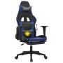 Gaming-Stuhl mit Massage und Fußstütze aus schwarz-blauem Kunstleder von , Gaming-Stühle - Ref: Foro24-345457, Preis: 117,65 ...