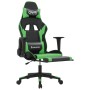 Gaming chair with massage and footrest in black green synthetic leather by , Gaming chairs - Ref: Foro24-345460, Price: 117,6...